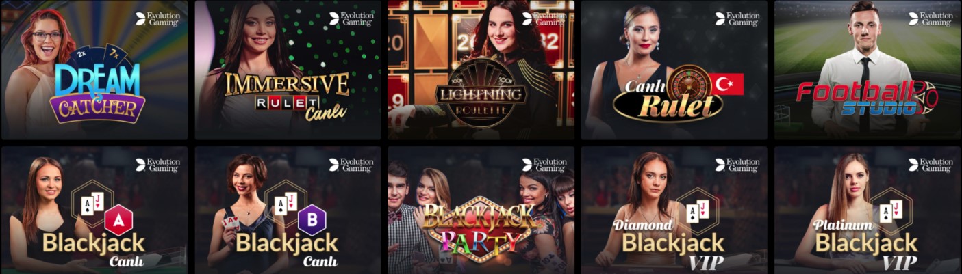 Celtabet Canlı Casino oyunları, 